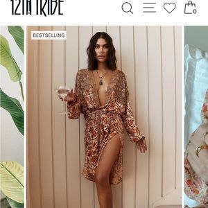 12th tribe floral paisley print kimono 70s vibes OS NWOT